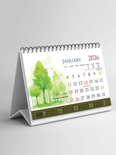 Table Calendar A/4 6 Sheets/12 Sides